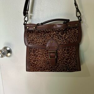 Fossil Brown Patterned Women's Satchel